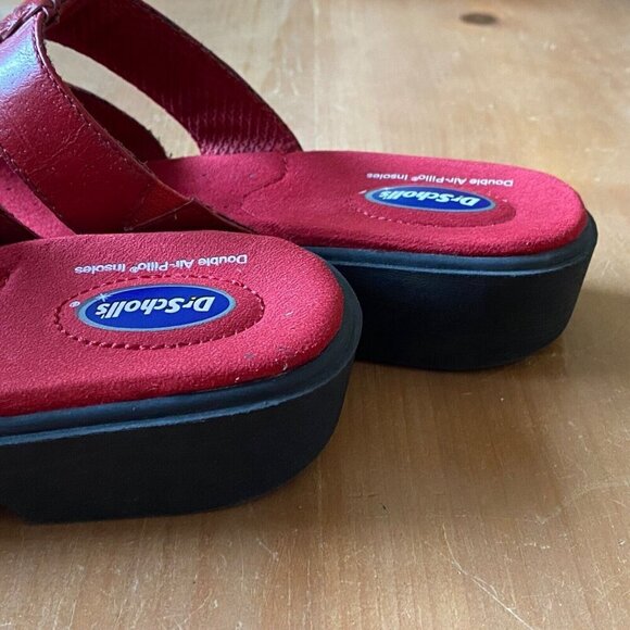 Dr. Scholls Red Leather Slide Sandals Womens Size 8.5 - Picture 4 of 13